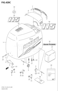 10001F-980001 (2009) 100hp E03-USA (DF100TK9) DF100 drawing ENGINE COVER (DF115Z:E03)