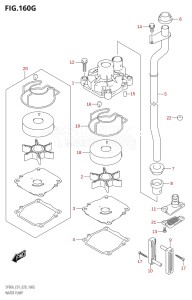 06002F-040001 (2020) 60hp E01 E40-Gen. Export 1 - Costa Rica (DF60A  DF60AQH  DF60ATH) DF60A drawing WATER PUMP (DF60AVT:E01)