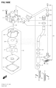 14003Z-710001 (2017) 140hp E11 E40-Gen. Export 1-and 2 (DF140AZ) DF140AZ drawing WATER PUMP (DF115AZ:E40)