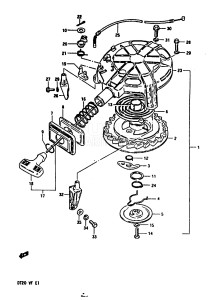 DT20 From 02003-401001 till 402141 ()  1984 drawing RECOIL STARTER