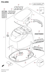 DF100A From 10003F-310001 (E01 E40)  2013 drawing ENGINE COVER (DF100AT:E01)