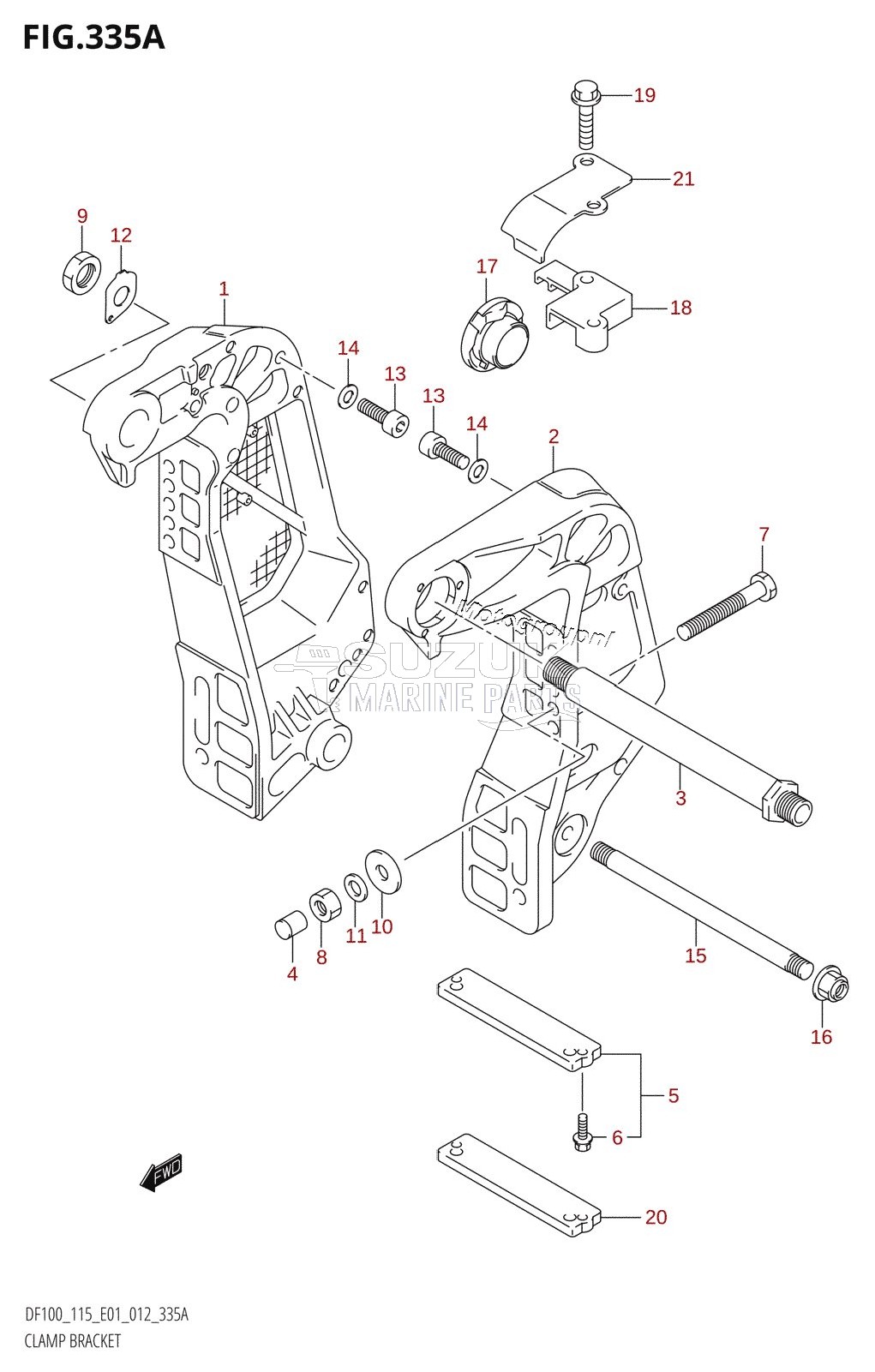 CLAMP BRACKET (DF100T:E01)