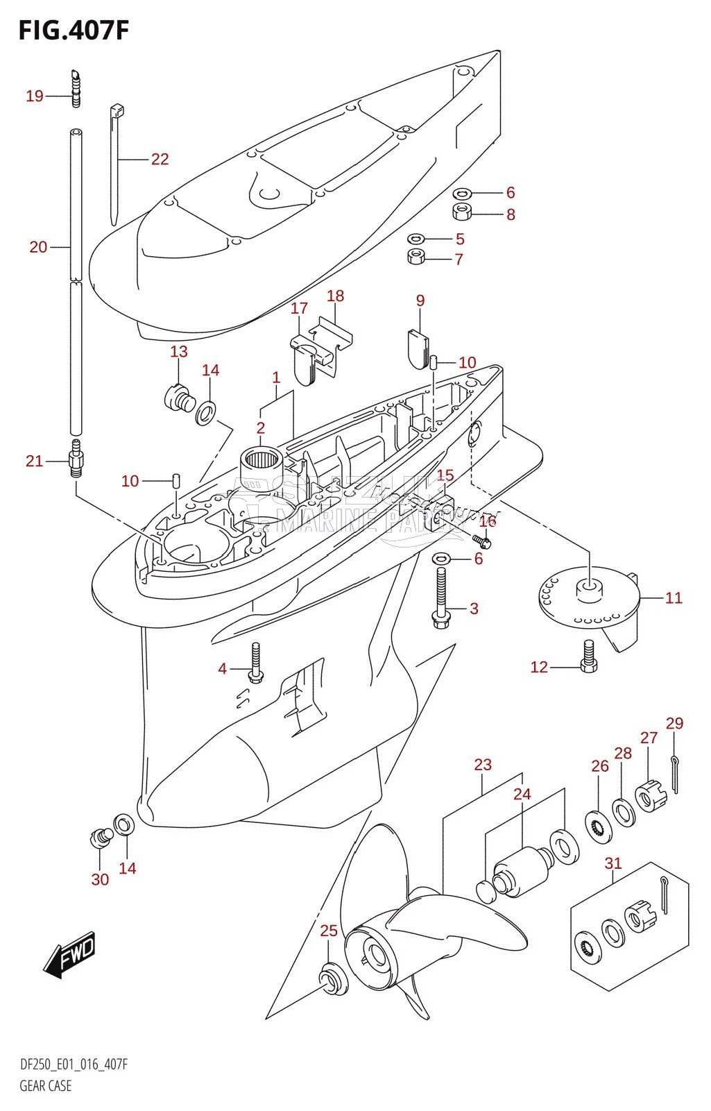 GEAR CASE (DF225T:E40)