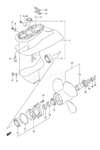 Outboard DF 9.9B drawing Gear Case