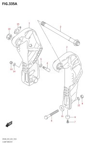 05003F-040001 (2020) 50hp E03-USA (DF50A) DF50A drawing CLAMP BRACKET (DF40A,DF50A)