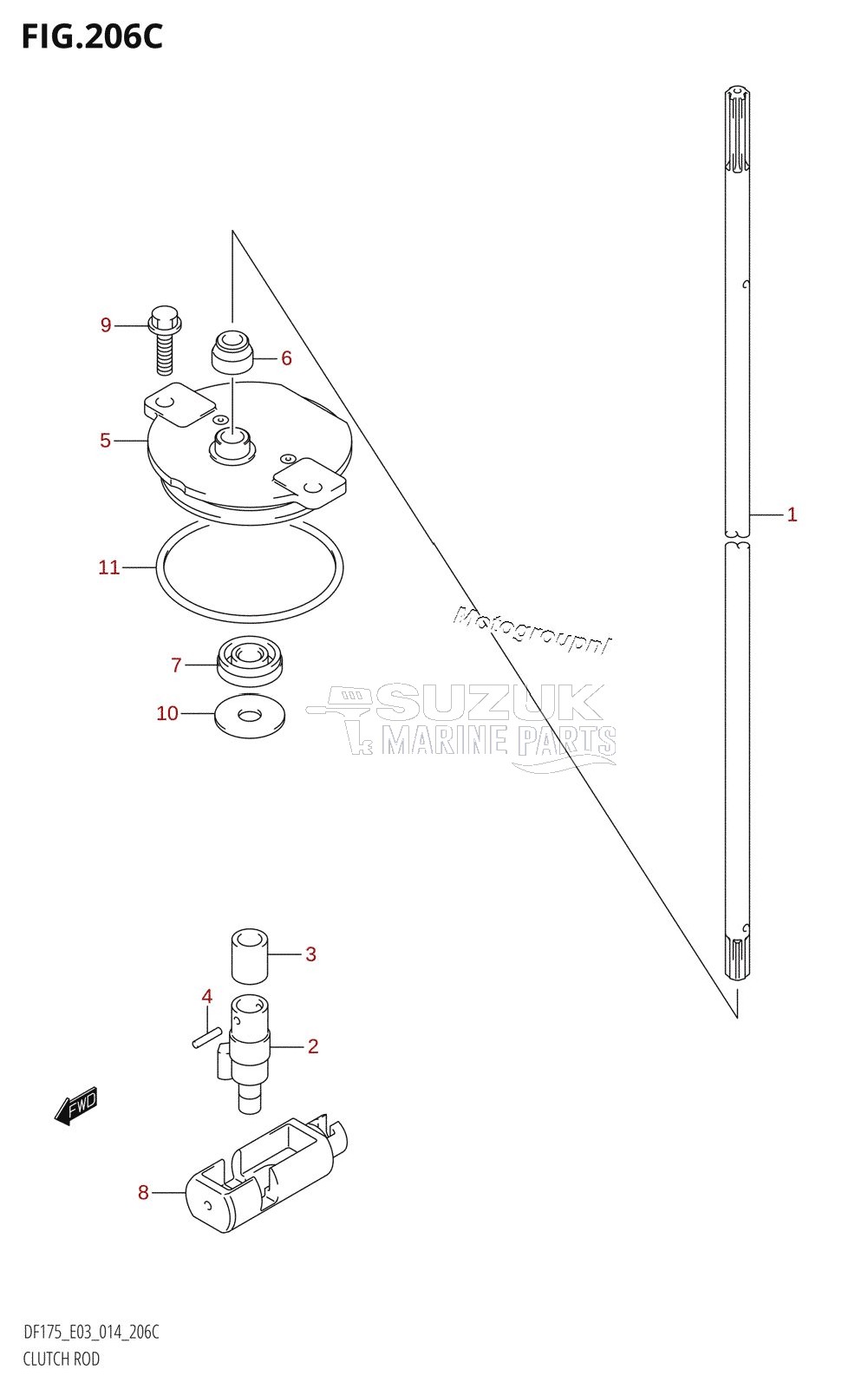 CLUTCH ROD (DF150Z:E03)