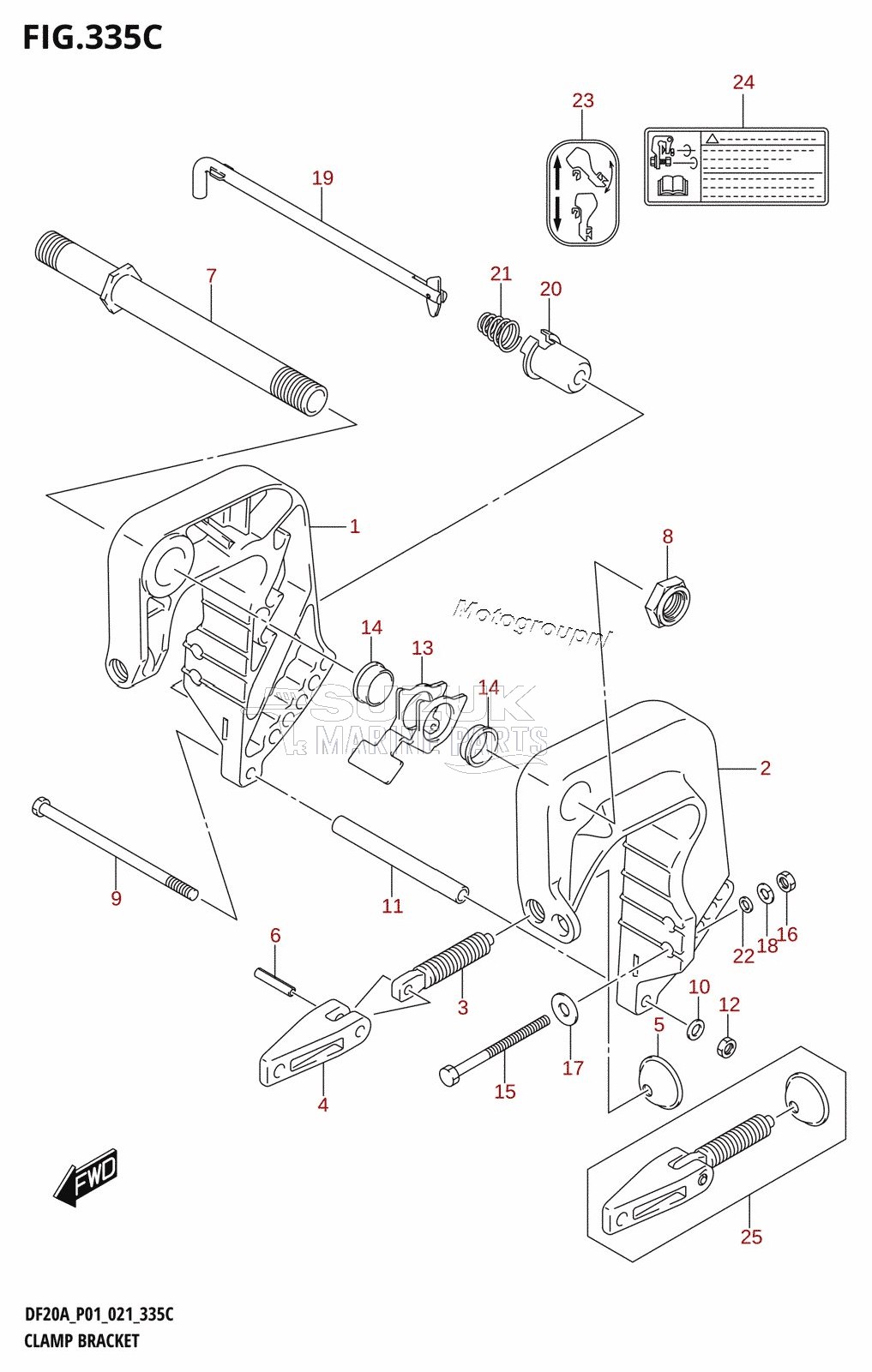 CLAMP BRACKET (DF9.9BR,DF15AR,DF20AR)