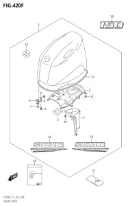 20003F-040001 (2020) 200hp E01 E03 E40-Gen. Export 1 - USA (DF200AT) DF200A drawing ENGINE COVER ((DF150AT,DF150AZ):(021,022,023))