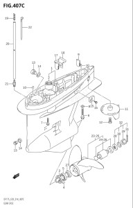 17502F-410001 (2014) 175hp E03-USA (DF175TG) DF175TG drawing GEAR CASE (DF150Z:E03)