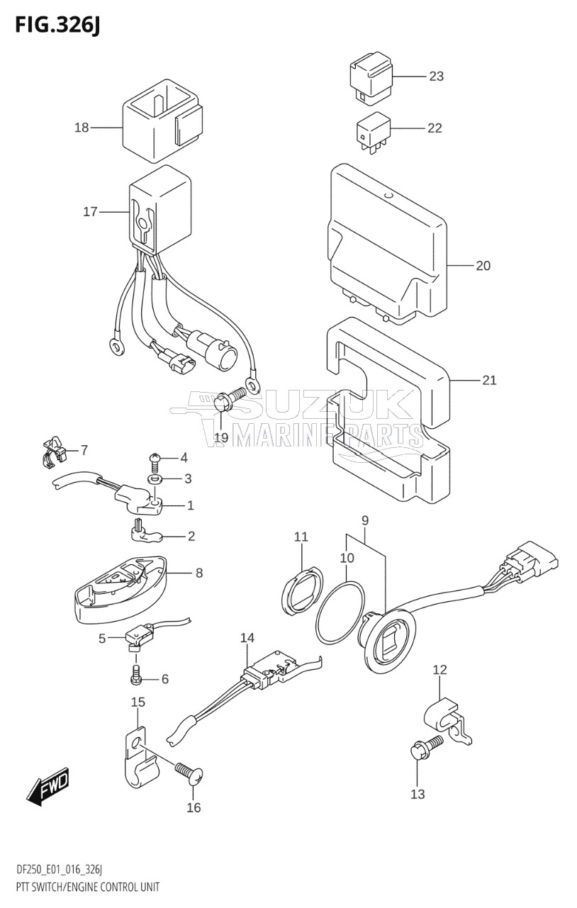 PTT SWITCH / ENGINE CONTROL UNIT (DF250T:E01)