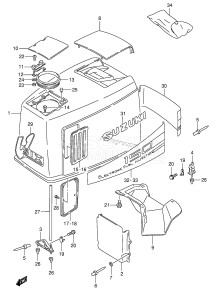 DT150 From 15003-861001 ()  1998 drawing ENGINE COVER (DT150STC)