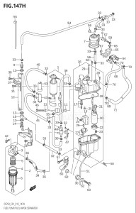 22503Z-310001 (2013) 225hp E01 E40-Gen. Export 1 - Costa Rica (DF225Z) DF225Z drawing FUEL PUMP / FUEL VAPOR SEPARATOR (DF225Z:E40)