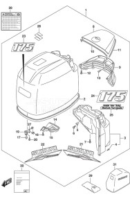 DF 175 drawing Engine Cover (Black)