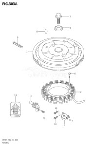 14001F-371001 (2003) 140hp E03-USA (DF140TK3) DF140 drawing MAGNETO