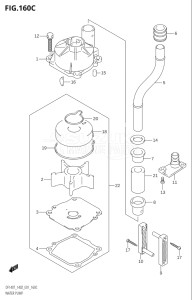 14002Z-010001 (2010) 140hp E01 E40-Gen. Export 1 - Costa Rica (DF140WZK10  DF140ZK10) DF140 drawing WATER PUMP (K6,K7,K8)