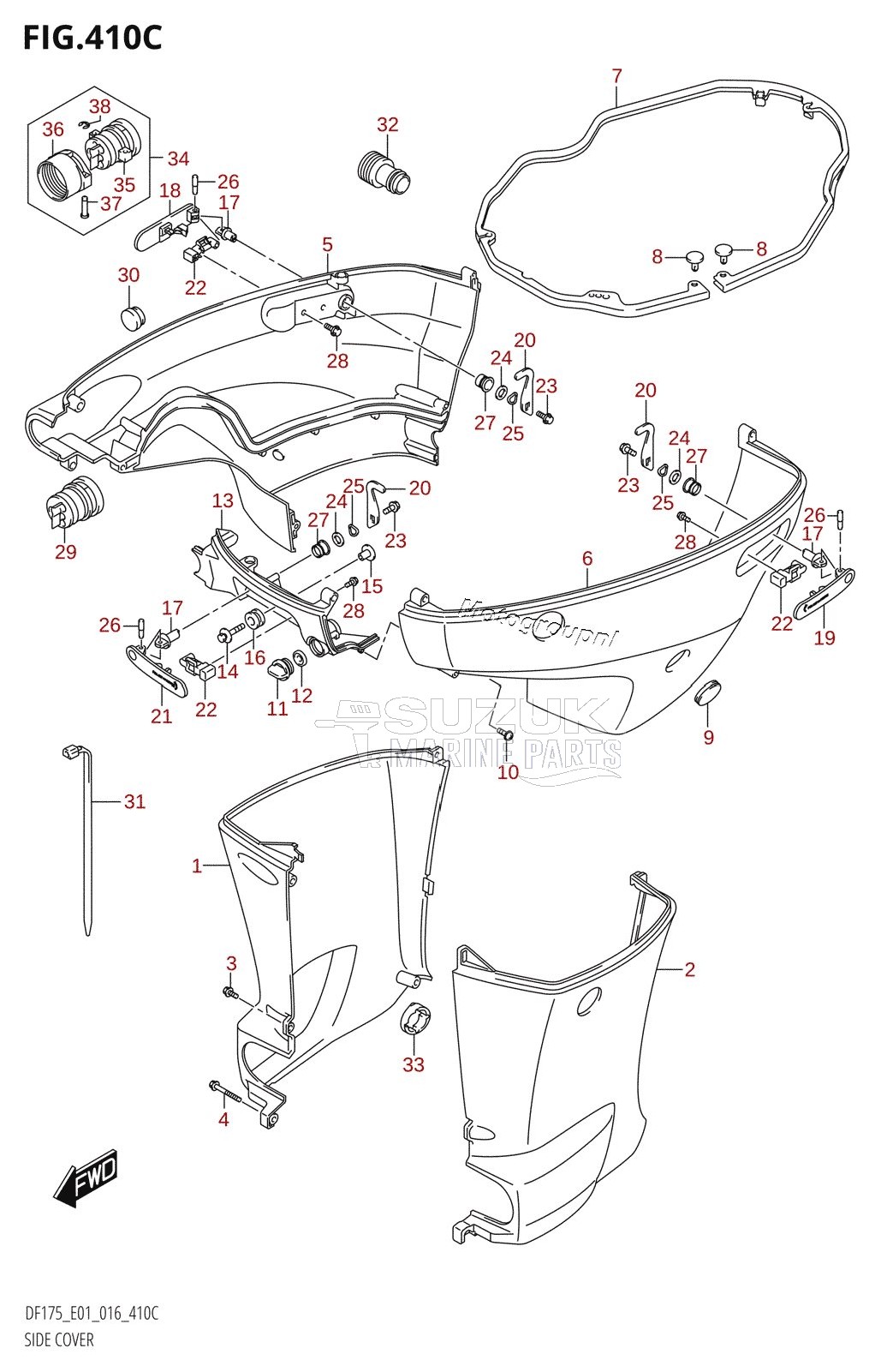 SIDE COVER (DF150TG:E01)