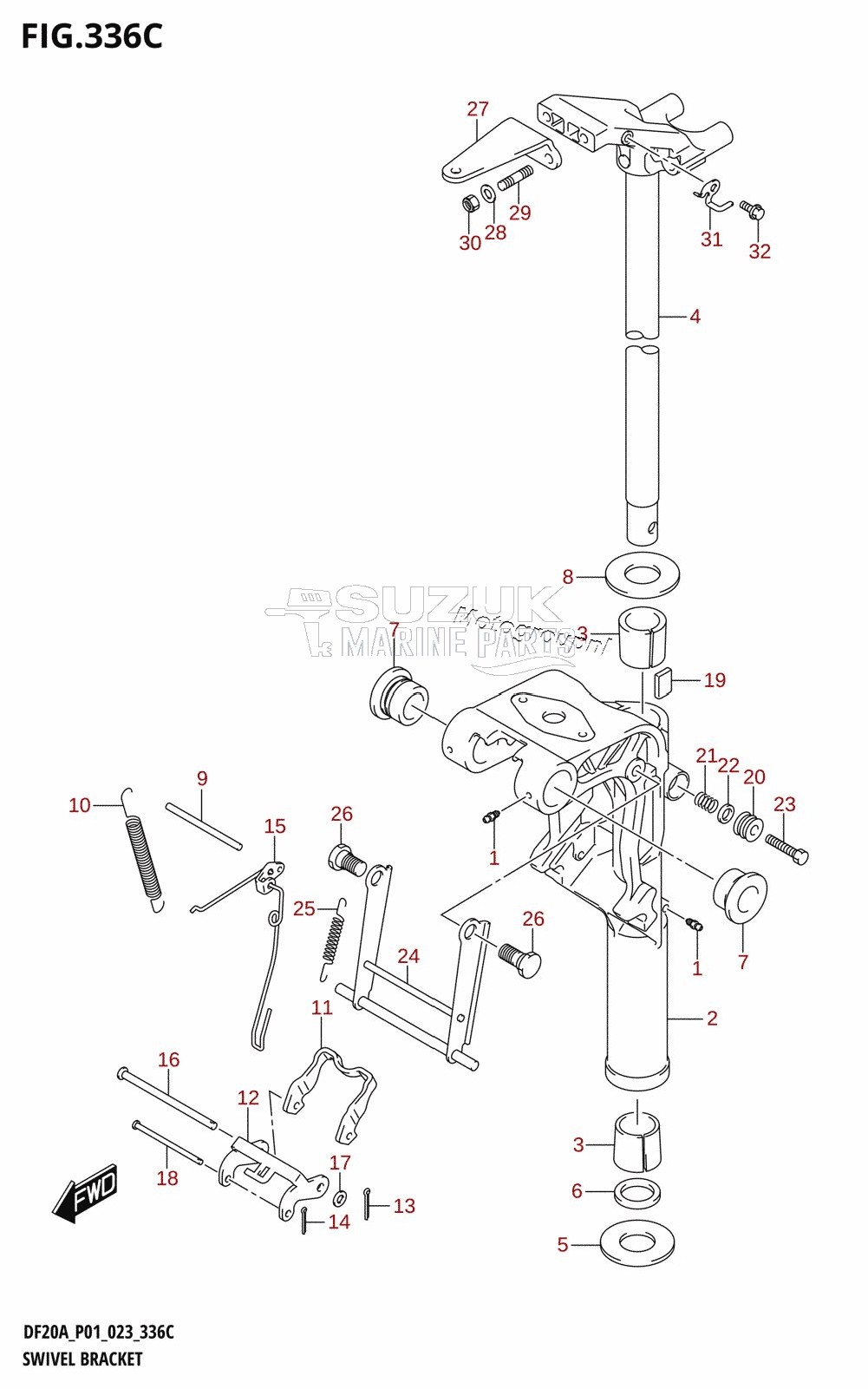 SWIVEL BRACKET (DF9.9BR,DF15AR,DF20AR)