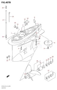 DF250Z From 25003Z-210001 (E01 E40)  2012 drawing GEAR CASE (DF200T:E40)