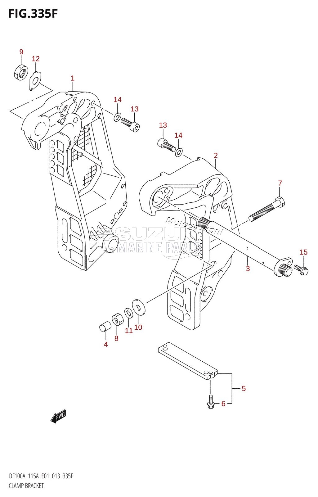 CLAMP BRACKET (DF115AZ:E40)