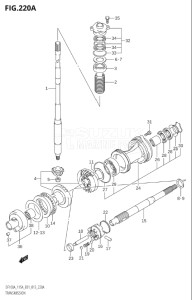 14003F-410001 (2014) 140hp E01 E40-Gen. Export 1 - Costa Rica (DF140AT) DF140A drawing TRANSMISSION (DF100AT:E01)