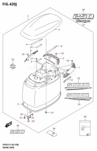 DF250ST From 25004F-140001 (E03)  2021 drawing ENGINE COVER ((DF250T,DF250Z):(022,023))