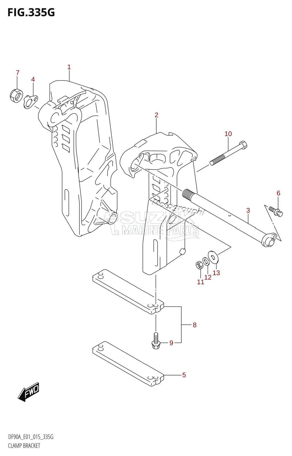 CLAMP BRACKET (DF90A:E01)