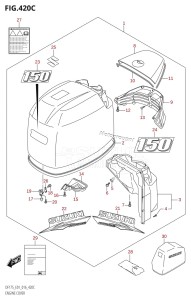 DF175ZG From 17502Z-610001 (E01 E40)  2016 drawing ENGINE COVER (DF150T:E40,DF150Z:E40)