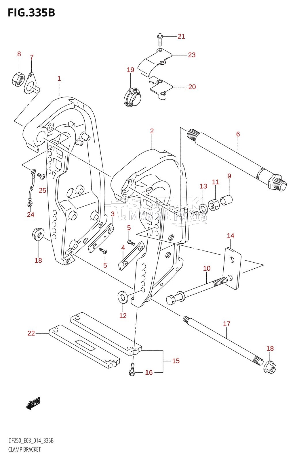 CLAMP BRACKET (DF200Z:E03)