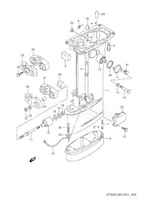 DT25AC From 02506-231001 ()  1992 drawing DRIVESHAFT HOUSING