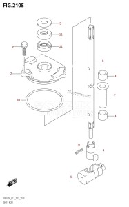 DF115A From 11503F-710001 (E11 E40)  2017 drawing SHIFT ROD (DF115AZ:E40)