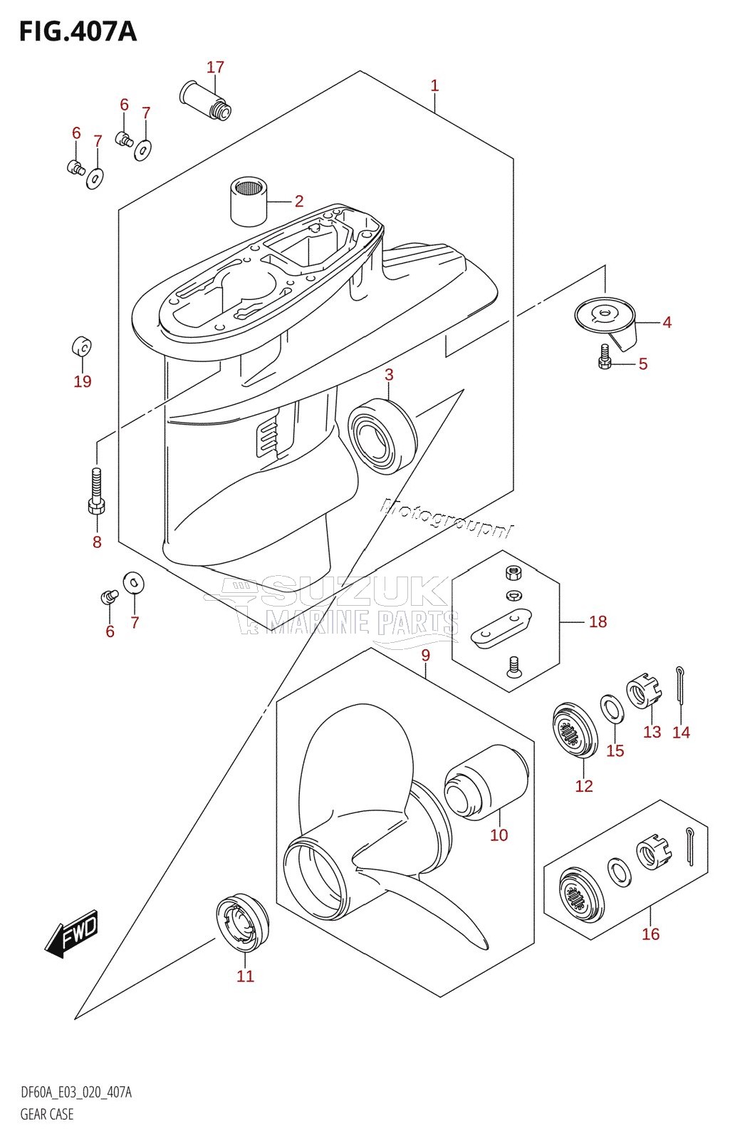 GEAR CASE (DF40A,DF50A,DF60A)