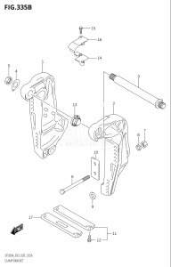 15003F-040001 (2020) 150hp E03-USA (DF150AT) DF150A drawing CLAMP BRACKET (DF150AT)