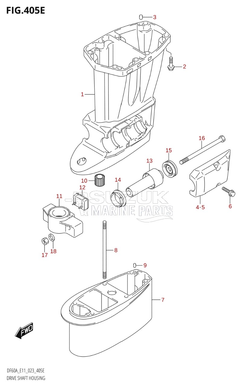 DRIVE SHAFT HOUSING (DF60A:E40)