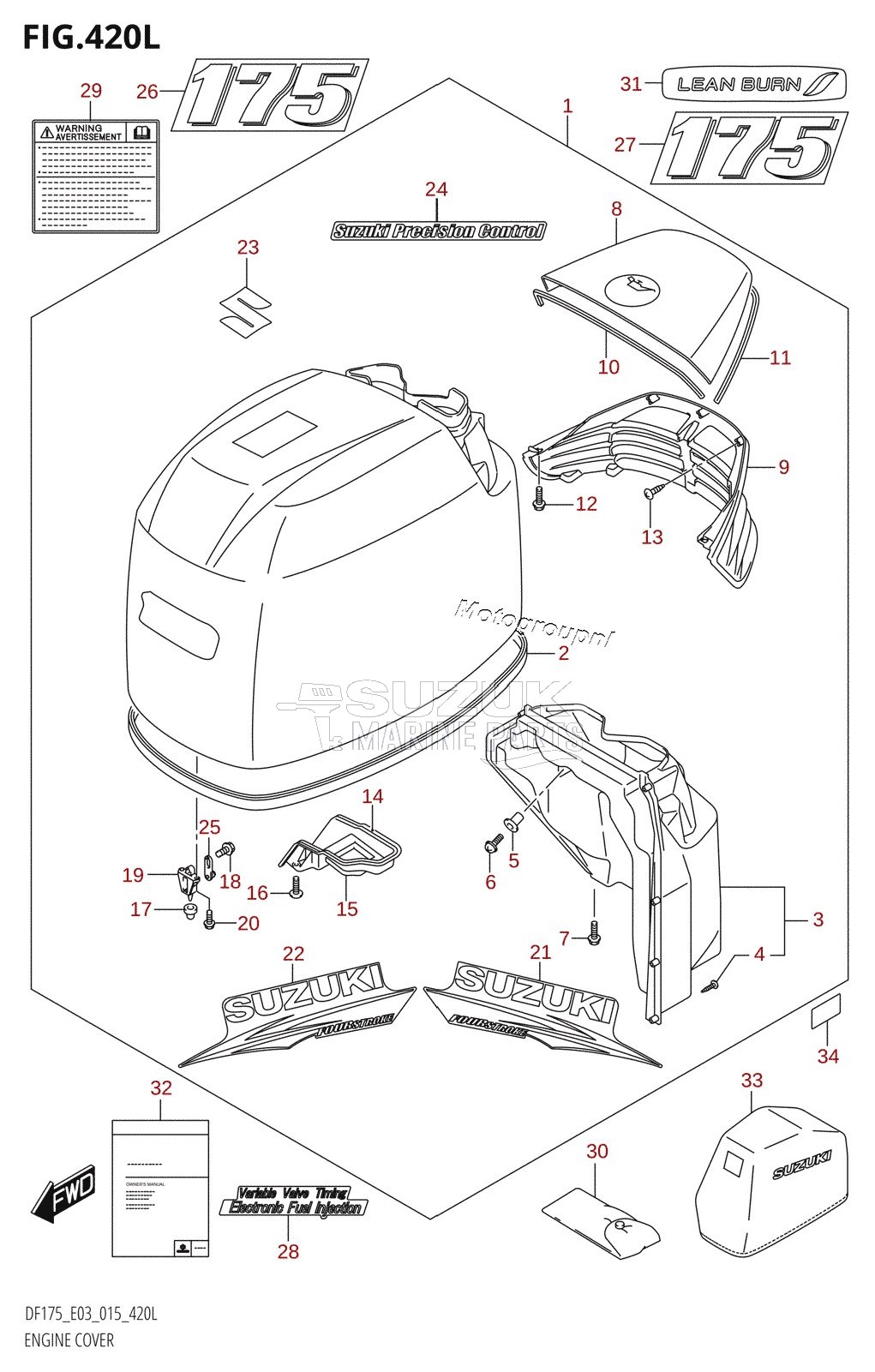 ENGINE COVER (DF175TG:E03)