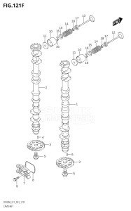 15003F-040001 (2020) 150hp E01 E03 E40-Gen. Export 1 - USA (DF150AT) DF150A drawing CAMSHAFT ((DF150AT,DF150AZ,DF150AS):(022,023))