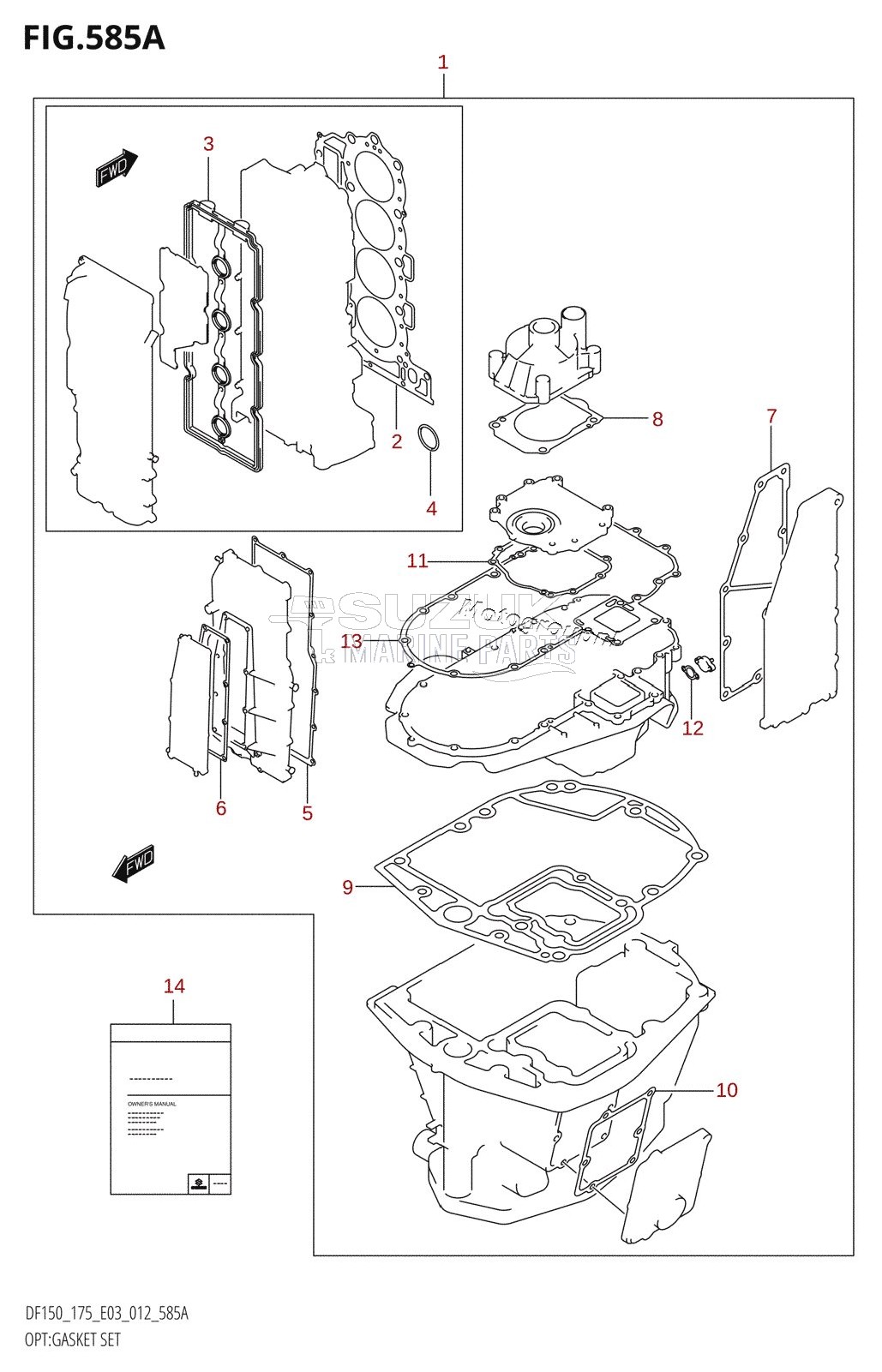 OPT:GASKET SET (DF150T:E03)