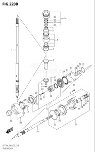 15002F-240001 (2022) 150hp E40-Costa Rica (DF150WT) DF150 drawing TRANSMISSION (DF150WZ)