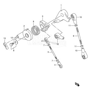 DT150 From 15001-231001 ()  1992 drawing THROTTLE LINK (DT200G,COUNTER ROTATION)