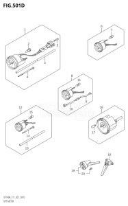 11503F-140001 (2021) 115hp E11 E40-Gen. Export 1-and 2 (DF115AT) DF115A drawing OPT:METER (E40)