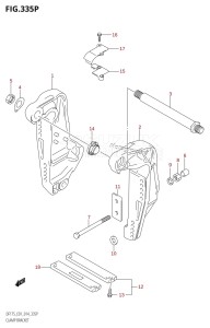 DF150 From 15002F-410001 (E01 E40)  2014 drawing CLAMP BRACKET (DF175Z:E40)