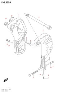 06003F-710001 (2017) 60hp E01 E40-Gen. Export 1 - Costa Rica (DF60AVT  DF60AVTH) DF60A drawing CLAMP BRACKET (DF40A:E01)