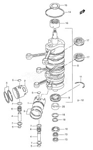 DT150 From 15001-804252 ()  1988 drawing CRANKSHAFT (DT200T)(~MODEL:00)