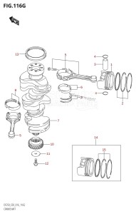 DF200 From 20002F-610001 (E03)  2016 drawing CRANKSHAFT (DF250ST:E03)