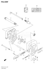 00995F-310001 (2013) 9.9hp P01-Gen. Export 1 (DF9.9BP  DF9.9BR) DF9.9B drawing CLAMP BRACKET (DF20A:P40)