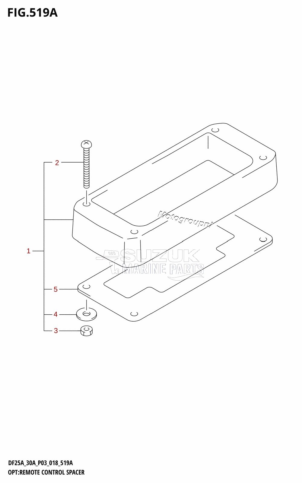 OPT:REMOTE CONTROL SPACER (DF25A,DF25ATH,DF25AQ,DF30ATH)