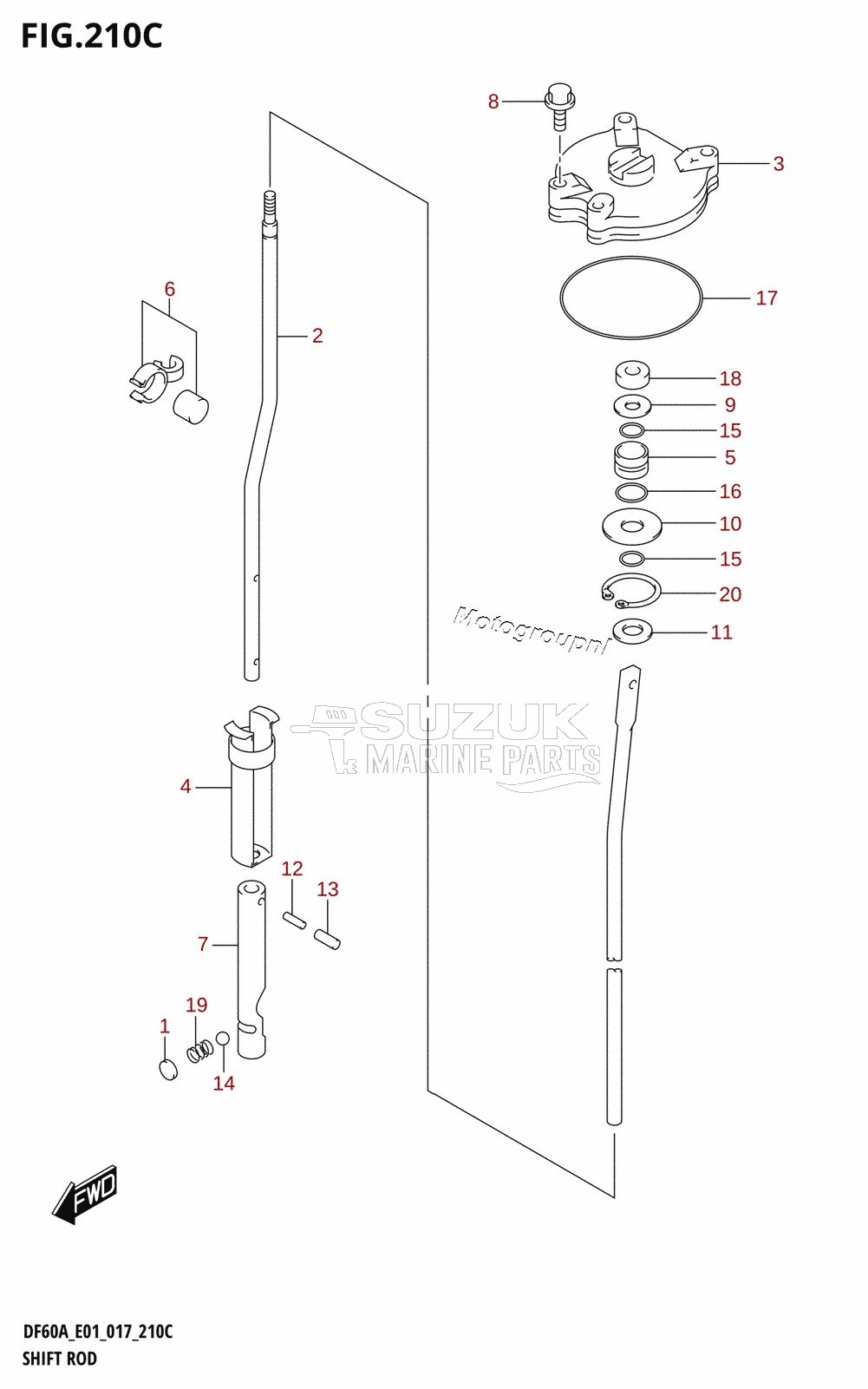 SHIFT ROD (DF60AVT:E01)