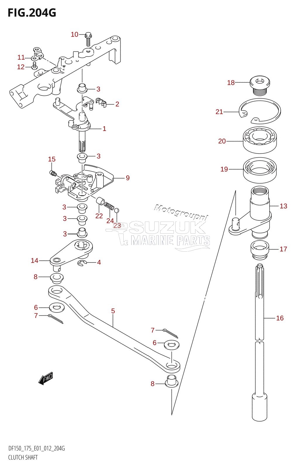 CLUTCH SHAFT (DF175Z:E01)