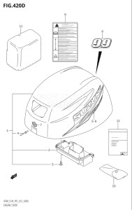 00994F-210001 (2012) 9.9hp P01-Gen. Export 1 (DF9.9A  DF9.9AR) DF9.9A drawing ENGINE COVER (DF9.9AR:P01)