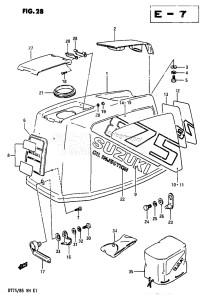 DT85 From 8501-614766 ()  1986 drawing ENGINE COVER (MODEL VG)