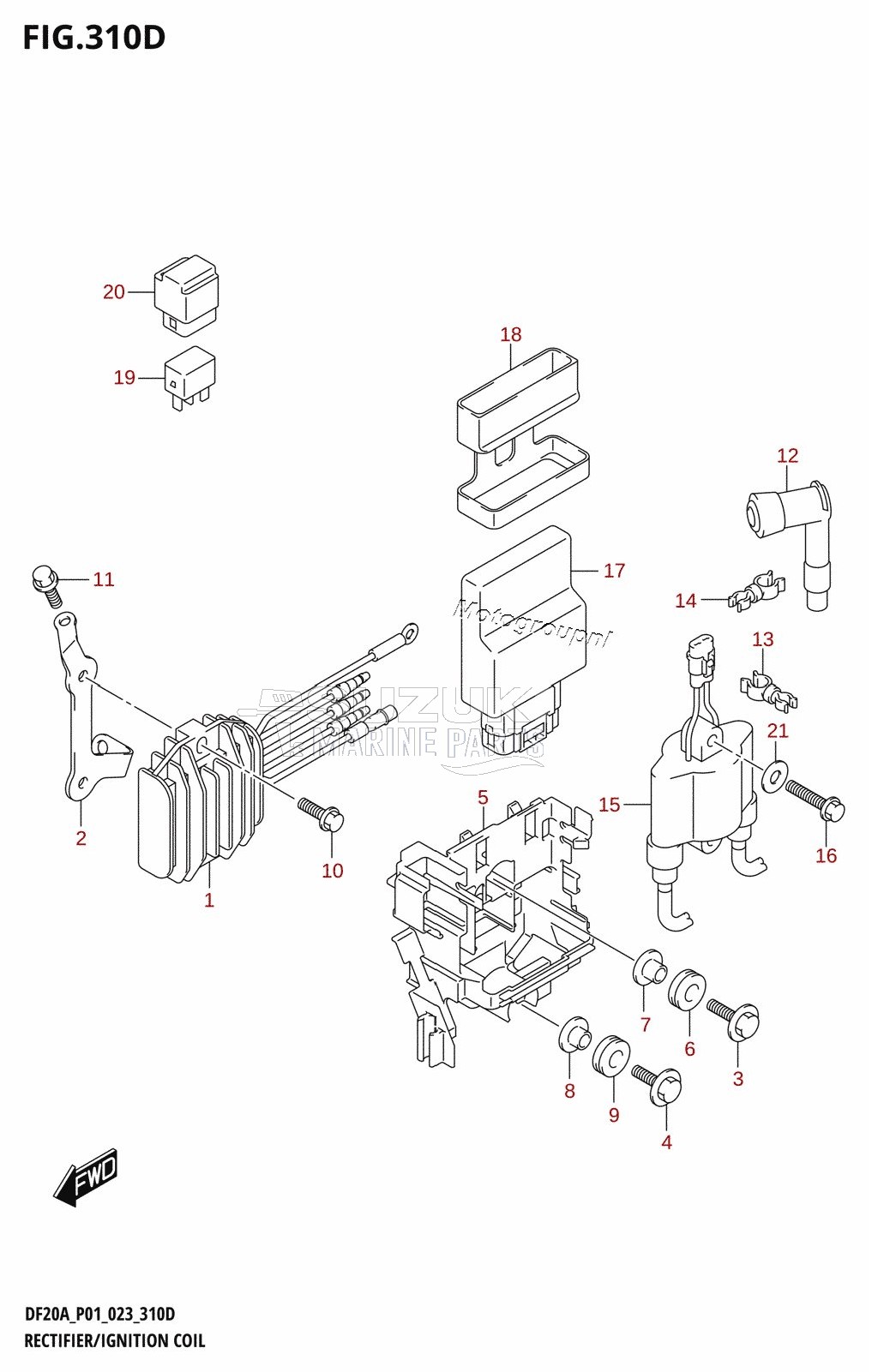 RECTIFIER /​ IGNITION COIL ((DF9.9BR,DF9.9BT):(021,022,023))